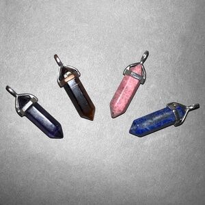 Set of 4 Crystal Point Pendants 2